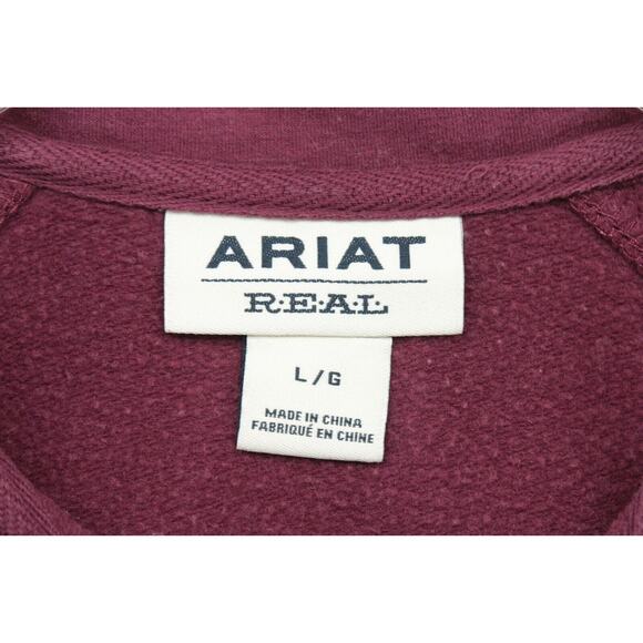 Ariat Quarter Zip Sweatshirt Women’s Large Maroon Pullover Preppy Modern - Picture 6 of 9